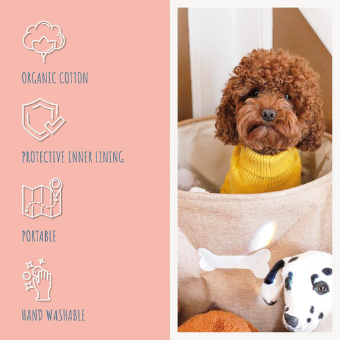 Park Life Designs Dog Toy Basket, Stylish Storage Solution for Pets Including Cats, Puppies, Kittens | Capri, Tan,