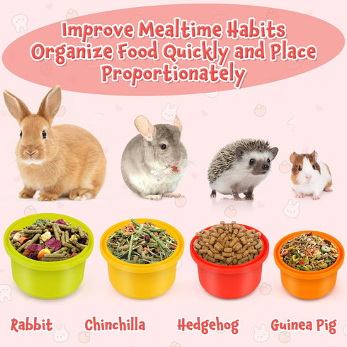 8PCS Chinchilla Playset SKYWHALE Bunny Toys, Stacking Cups for Rabbits, Stackable Plastic Pet Nesting Snack Container