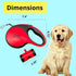 Dog Leash - Retractable Leash for Pets, 16FT Extendable Leash with Removable Poop Bag Dispenser (RED, MEDIUM)