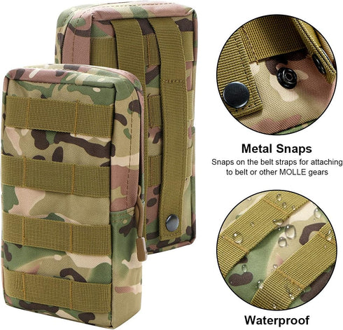 Gogoku 3 Pack Pack Molle Pouch Combo Water Bottle Pouch Holder Tactical Molle Pouches Compact Utility Waist Bag