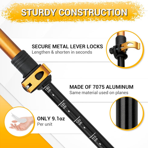 TheFitLife Trekking Poles for Hiking and Walking, Lightweight Aluminum with Natural Cork Grip