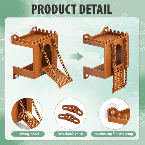 BrightRow Hermit Crab Climbing Wall Foraging Cave Hermit Crab Accessories Climbing Toy Viewing Moist Hideaway Tank