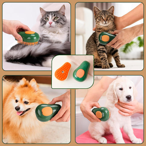 3 in 1 Cat Steam Brush, Portable Grooming Tool for Shedding and Hair Removal, Spray Brush with Water Tank.