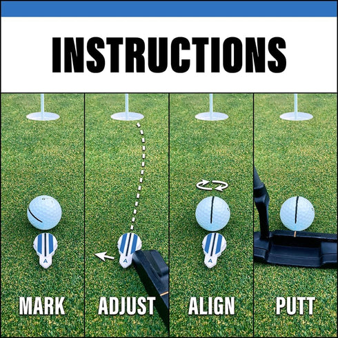 Alignment Ball Mark Putting Alignment Aid Tool - Golf Ball Marker - Rotate to Aim - Golf Gift Accessory for Men & Women