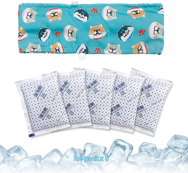 KUDES Dog Cooling Bandana Collar with Recyclable Ice Packs, Adjustable Ice Chill Out Scarf for Small Medium Large Dogs