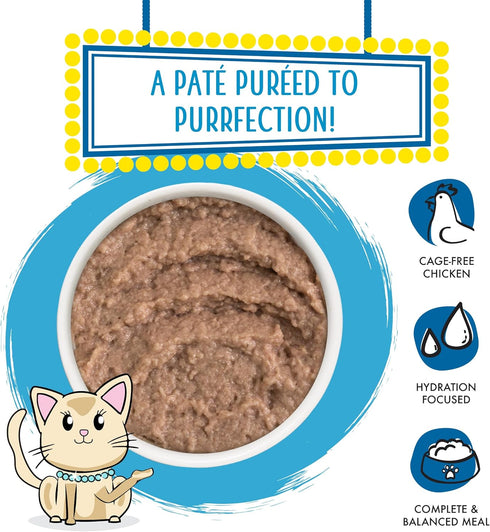 Weruva Slide N' Serve Paté Wet Cat Food, Jeopurrdy Licious Chicken Dinner, Pack of 12, 2.8oz Pouch