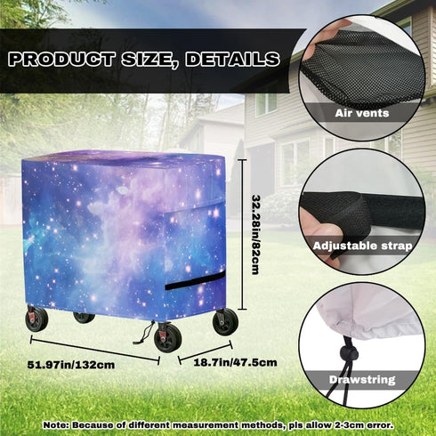 Xumfabuy 80-100 Cooler Cart Cover, Starry Sky Outdoor Bar Cart Cover Fits for Most Quart Rolling Cooler, Tool Chest