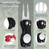 Skylety 4 Pcs Golf Divot Repair Tool, Metal Foldable Tool with Magnetic Pop-up Button Ball Marker for Golfers