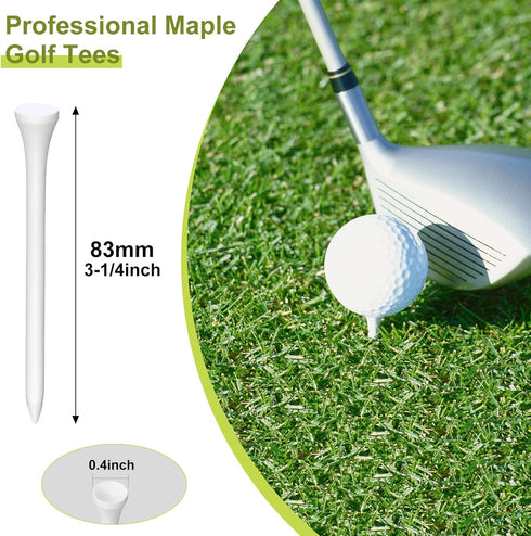 Vinsot 500 Pack Golf Tees, 3-1/4 Inch Colored Wood Golf Tees for Men, Women, Kids Golf Balls Game