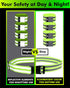 FREEMOVE Reflective SASH with 2 Bands or Reflective Runners Waist Belt with 4 Arm Bands for Visibility & Safety