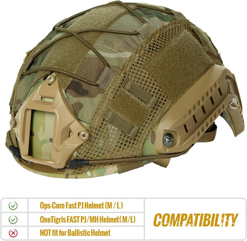 OneTigris Tactical Fast Cloth Helmet Cover for Ops-Core Fast PJ Helmet, Size M/L, Airsoft Cover in M/L