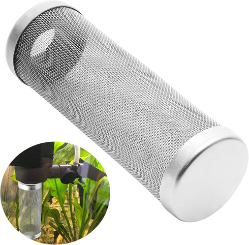 Stainless Steel Aquarium Filter Intake Cover, 12mm Metal Fish Tank Strainer, Mesh Tube Filter Net for Aquarium Inlet