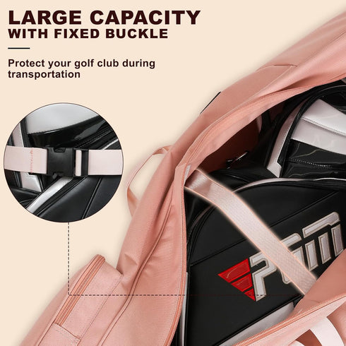 Padded Golf Travel Bags with Wheels, Soft Sided, Foldable, 900D Heavy Duty Oxford, Golf Club Protection for Airlines