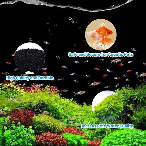 8 Pack Replacement Filter Sponges for Kulife Aquarium Filters, 2 Coarse, 4 Carbonized, 2 Fine