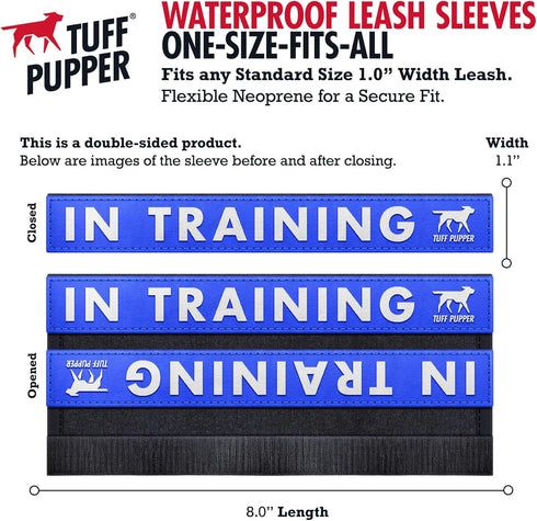 Tuff Pupper Waterproof Leash Sleeve, Fits Any Standard Size 1 Inch Wide Leash, Durable Neoprene & Silicone - 1 Pack, in