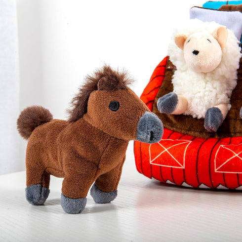 Set Interactive Plush Hide and Seek Dog Toy - Squeaky Farm Puzzle for Dogs
