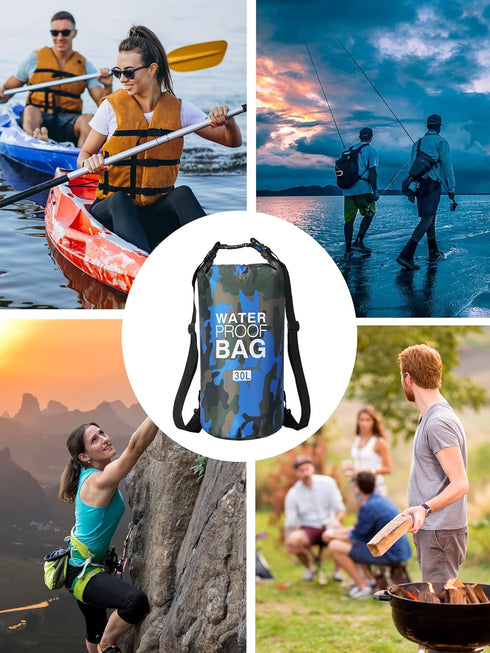 YDYJKI Waterproof Dry Bag Backpack, 2L/5L/10L/20L/30L Floating Roll Top Dry Compression Sack for Kayaking