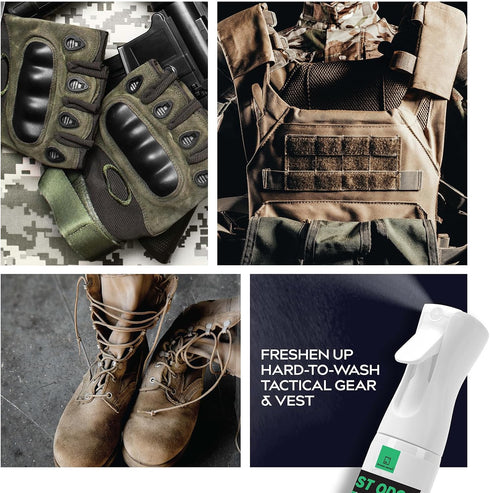 Vest Odor Eliminator Spray | Unscented Remover for Tactical Gear | Natural Mineral-based Formula - 9 Fl Oz
