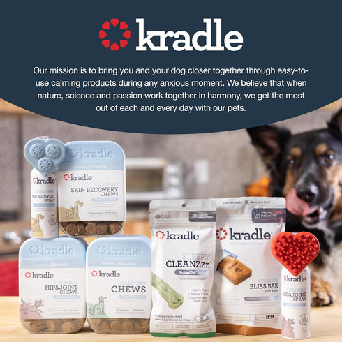 Kradle Calming Chews for Dogs - Daily Stress Relief, Chicken Flavor, 75 Soft Chews, All Breeds & Sizes