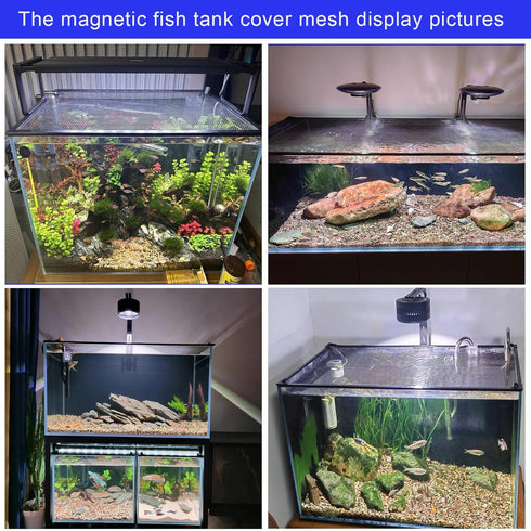 Magnetic Fish Tank Lid, Anti-Jumping Net Cover Mesh to Protect Fish from Jumping Out of Aquarium