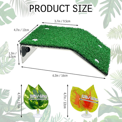 kathson Hermit Crab Climbing RampToy & Decorations - Gecko Tank Accessories - Reptile Climbing Decor & Basking Platform