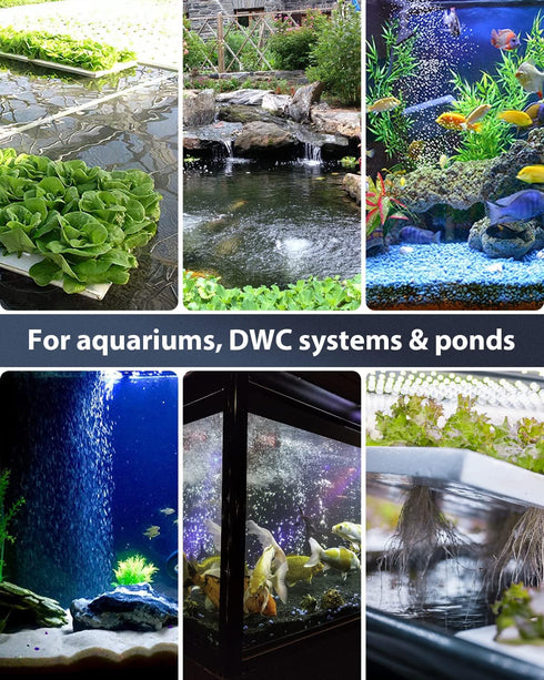 Pawfly Aquarium Air Stone Bar Bubbler - 16 Inch, Fish Tank Bubbler Stone with 4 Suction Cups, 4 Pack