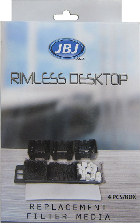 JBJ Rimless Desktop Filter Media, 4-Pack, Black (RL-FM)