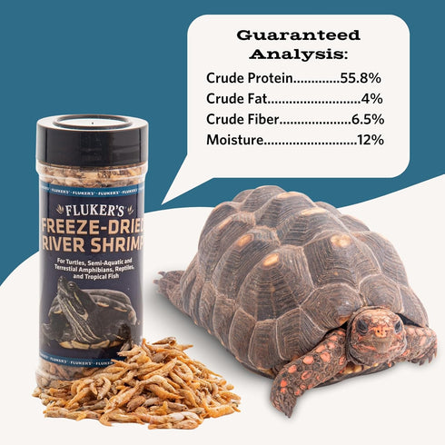 Nutrient-Packed, 1 Oz Fluker's Freeze Dried River Shrimp, Ideal for Lizards, Reptiles, Birds, Fish, Hedgehogs