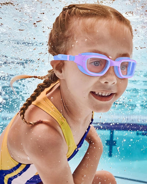Kids Swim Goggles, Anti-Fog UV Protection Pool Goggles for Boys and Girls, Ages 6-14
