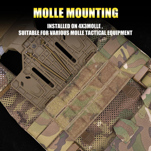 Tactical Plate Carrier Vest Attachments, Universal Phone Chest Mount for Screen Size 4.7"-6.7" Molle Navigation Holder