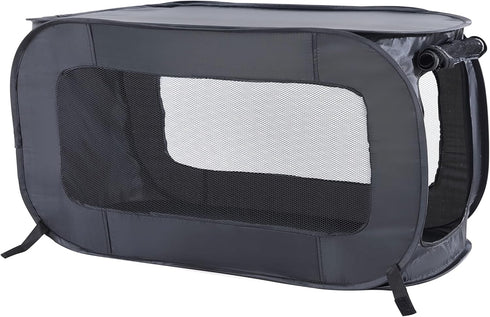 Beatrice Home Fashions Portable Travel Pet Kennel - Collapsible Cat and Dog Kennel (Black)