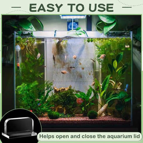 Qunclay 4 Pcs Aquarium Lid Handles, Acrylic Fish Tank Cover Handles, Adhesive Replacement Handle for Aquarium Lid