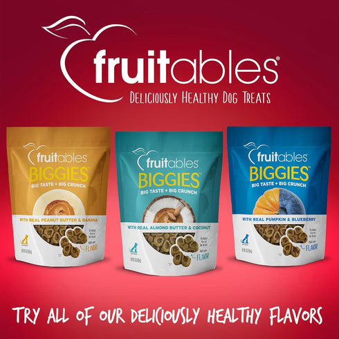 Fruitables Biggies Dog Biscuits, Crunchy with Pumpkin, Healthy Treats, Crispy Bacon & Apple, 16 oz