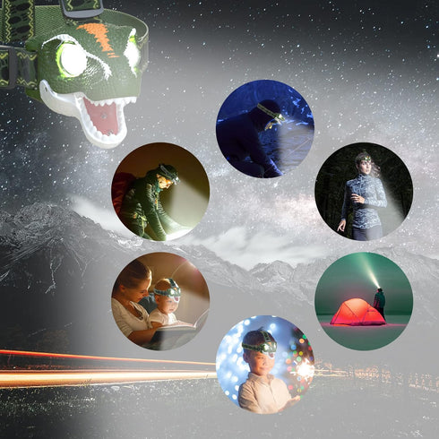 SEVENKA LED Headlamp for Kids - Lightweight Outdoor Toy Flashlight for Boys and Girls, Birthday Gift (Battery Included)