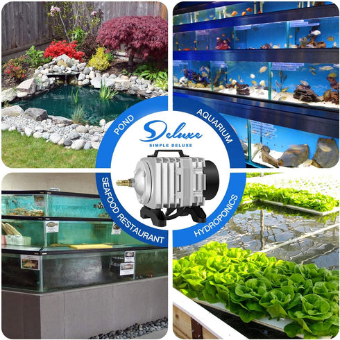 Simple Deluxe 602 GPH Air Pump, 18W with 6 Adjustable Outlets and 25 Feet Airline Tubing for Aquariums