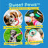 Sweet Paws Puppy Teething Bracelet Stack, 4 Pack, Wearable Silicone Dog Chew Toys for Small/Medium Dogs (Think Pink)