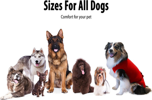 Healing Skin Treatment Onesie for Dogs - Medium, Solid Red, Veterinary Dermatology