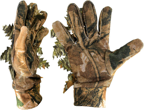 GUGULUZA 3D Leafy Camo Hunting Gloves, Anti-Slip Full Finger Woodland Camouflage Tactical Lightweight Gloves for Turkey Hunting by GUGULUZA