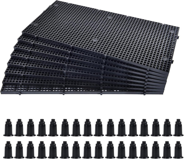 ALEGI 8pcs Plastic Grid Divider Tray Egg Crate Louvre for Aquarium Fish Tank Bottom Isolation with Bracket