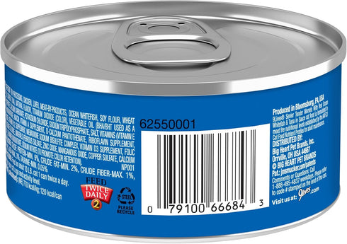 9Lives Wet Senior Cat Food, Tender Morsels with Real Ocean Whitefish & Tuna, 5.5 oz Cans (Pack of 24)