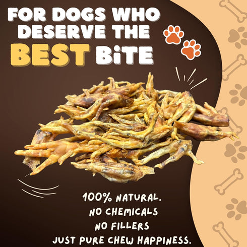 Woofley's (100 Count)- Chicken Feet Chicken Feet Dog Treats - Natural Dog Chews and Treats