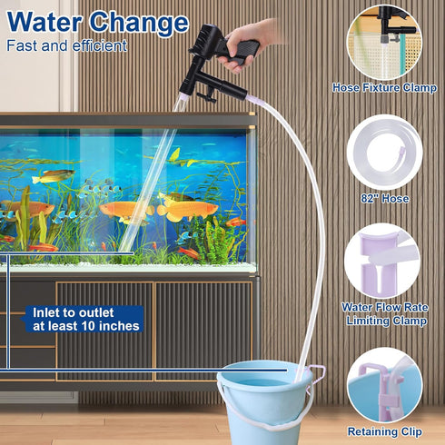 lounginglife Fish Tank Cleaner Kit, Gravel Vacuum for Aquarium, Fish Tank Aquarium Vacuum Gravel Cleaner, Aquarium