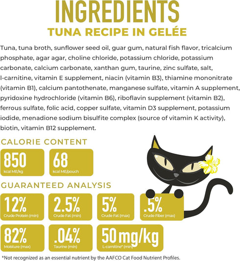 2.8 oz. (12 Count) Tiki Cat Gelee Wet Cat Food, Tuna, Pouch