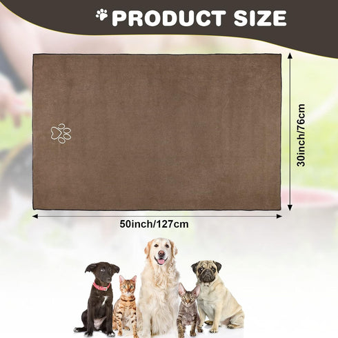 Chumia 4 Pack Dog Towels for Drying Large Microfiber Dog Towels, Absorbent Soft Pet Bath Towels for Small Medium Large