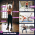 Pilates Bar Kit with Resistance Bands, Multifunctional Exercise Bar with Ab Roller for Weight Loss, Portable Home Gym