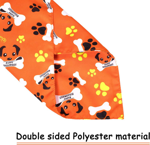 Whaline 5 Pack Halloween Dog Bandanas, Washable Triangle Pet Scarfs for Medium Dogs, Pumpkin, Ghost, Candy Corn