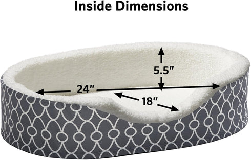 MidWest Homes for Pets Orthopedic Egg-Crate Nesting Pet Bed with Teflon Fabric Protector, Medium Gray