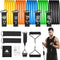 Resistance Bands Set (12pcs) with Handles, Door Anchor, Ankle Straps, and Carry Bag, Exercise Bands for Home Workouts