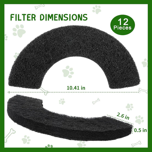 12 Pack Carbon Filters Compatible with Model 4, Cat Litter Box Filters Replacement to Absorb Odors Control Damp
