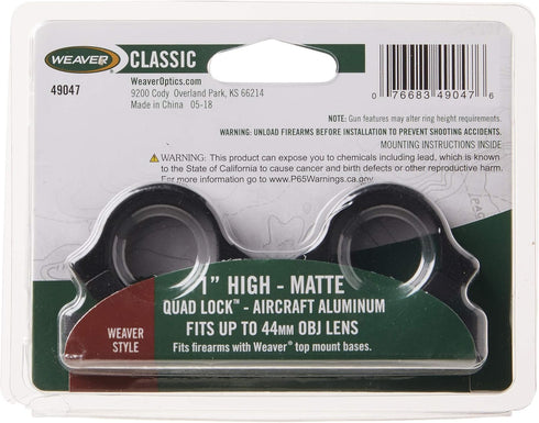 WEAVER Quad Lock 1-Inch High Detachable Rings